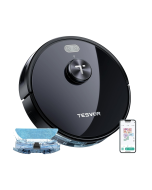 Tesvor S5 Max Vacuum Cleaner Robot, 6000 Pa Strong Suction Power Mop Robot, App Control, 5200 mAh, 260 Min Running Time, LiDAR Navigation, Self-Charging Robot Vacuum Cleaner with Wiping Function
