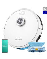 Tesvor S7 Pro Robot Vacuum Cleaner with Mop Function, 6000Pa Suction, Laser Navigation, 600ml Dustbin, 180Mins Runtime, 150sqm Max Vacuuming Area, App Control / Remote Control - White