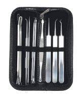 10pcs Blackhead Remover Tool, Blackhead Remover, Comedone Extractor, Straight Blackhead Tweezer, Stainless Steel Curve, Staright Acne Blemish Removal Tool Set