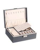 KKcare Multifunctional Jewelry Box Casket PU Leather Double Layer Large Capacity Jewelry Organizer Storage Case for Rings Earrings Necklace
