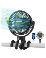 Portable Stroller Fan, 42H 10,000 mAh, Battery Operated Fan, Flexible Tripod, with Small Clip for Stroller, Car Seat, Golf Cart