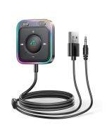 Joyroom bluetooth 5.3 Car Phone Adapter HiFi Stereo Surround Sound HD Hands-free Calls Dual Mic ENC Noise Cancelling LED Light 3.5mm AUX Wireless Receiver