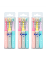 3 boxes selling RAOYI baby cartoon silicone brush head Fine soft brush silk toothbrush (mixed color)