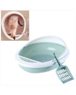 Pet products Semi-enclosed removable spatter-proof litter box Cat toilet with litter scooper
