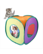 B18210 Square Cat Tunnel Collapsible Cat Tunnel (Rainbow)