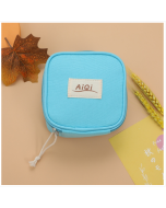 AiQi portable canvas sanitary napkin storage bag Multi-functional lipstick makeup bag