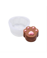 DIY Animal Paw candle drop glue cake Jelly pudding silicone mold, specification: Cat Paw MC-05