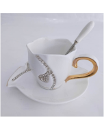 Diamond Design Coffee cup Creative Gift Couple teacup 3D diamond-encrusted porcelain cup