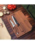Nextool Camp solid wood cutting board knife and scissors combination