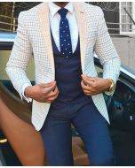 Slim-fit Haute Couture Blazer with a Stylish Plaid Print