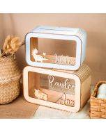 Wooden Piggy Bank with Name, Nursery Decoration, Name Piggy Bank