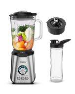 Ahoolye 1000W High-Power Blender - Stainless Steel, 1.75L Glass Container