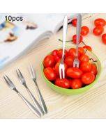10 PCS Stainless Steel Fruit Fork Creative Environmental Small Fruit Prong
