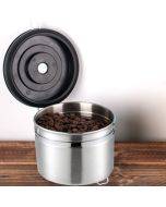 1200ml Stainless Steel Sealed Food Coffee Grounds Bean Storage Container with Built-in CO2 Gas Vent Valve & Calendar (Silver)