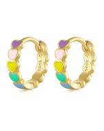 SCE909-B Sterling Silver S925 Rainbow Love Earrings Dropped Oil Jewelry Earrings