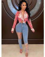 LW High Stretchy Bandage Design Pocket Solid Skinny Jeans