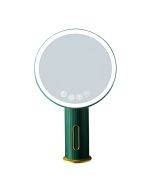 Smart LED makeup mirror, desktop dressing mirror, three-color light (color: green)