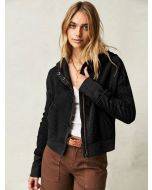 Hooded long-sleeved zip-up hoodie