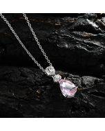 Pink drop diamond pendant diamond clavicle chain