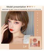 Kiss Beauty 6 colors eyeshadow + blush + lip gloss + mascara makeup set box