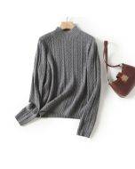 LABULL cardigan women's autumn and winter new retro sweater women's casual cable half turtleneck sweater women