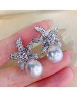 cute little starfish zircon earrings princess temperament star small earrings