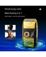 Kemei shaver KM-2028 reciprocating body washable metal body LED LCD display electric shaver