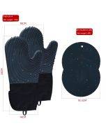 Creative Nordic style kitchen baking oven gloves thickened insulated microwave gloves small fresh household waterproof