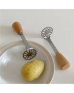 Stainless steel potato mud press potato press with wooden handle Kitchen gadgets Auxiliary food masher manual potato press