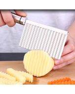 Stainless steel wolf's tooth knife cut potato wave knife kitchen household chopping utensils fancy cutter cut french fries potato chips