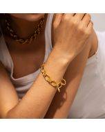 18K gold thick chain bracelet necklaces