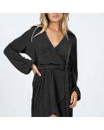 DIY cardigan V-neck lace-up skirt