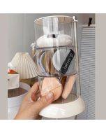 2/3/4 Layers Powder Puff Storage Box Makeup Organizer Rotatable Jewelry Cosmetics Storage Rack Shelf Dustproof Desk Organizer