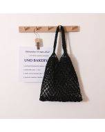Chic wind cotton thread hand-woven bag beach bag women's bag one-shoulder portable leisure hollow travel holiday fishnet bag