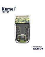 Kemei razor camouflage appearance KM-TX7 transparent waterproof USB rechargeable LED LCD digital display reciprocating razor