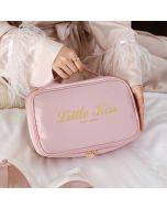 OEM/ODM Factory Pink Embroidery Travel Makeup Bags Toiletries Organizer Bag Nylon Cosmetic Bag