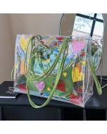 Niche foreign style large-capacity shoulder bag tide 2023 new summer popular mother-daughter bag all-match commuting jelly bag