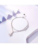 Double butterfly S925 sterling silver bracelet