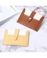 Custom Luxury Card Holder For Women Simple PU Leather Business Card Holder Lady Hasp Small Coin Purse Wallet Credit ID Card Bags