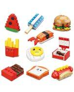 Cartoon Food and Cute Burger Small Pellet Building Blocks Set Compatible LEGO