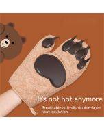 Silicone anti-scald thickened high temperature resistant heat insulation gloves