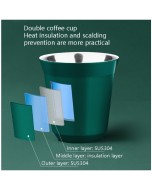 304 Stainless Steel Coffee Capsule Cup Double Insulation Coffee Cup