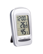 LCD Digital Desk Indoor Thermometer Hygrometer with Date / Clock / Freezing Warning(Silver)