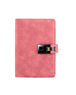 A5 multifunctional fingerprint unlocking laptop can record 10 fingerprints Skin Cowhide Pink