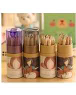 12 pcs sold in one kraft paper box floating girl multicolor pencils 12 colors rollers cap pencils color pencils drawing pencils coloring pencils coloring pencils colors randomly