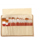 24pcs/set Canvas bag nylon hair gouache oil brush set (red rod)