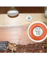 Round Reptile Box Celsius Thermometer & Hygrometer (Color: Orange)