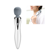 Portable Mini Multifunctional Physiotherapy Electric Hand-held Massage Stick(White)