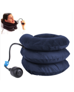 Inflatable Cervical Neck Traction Soft Head Back Shoulder Pain Massager Headache Pain Relief Relaxation Support (Dark Blue)