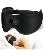 Bluetooth 5.2 White Noise Eye Mask Milk Silk 3D Full Blackout Breathable Music Sleep Eye Mask Timable (Black)